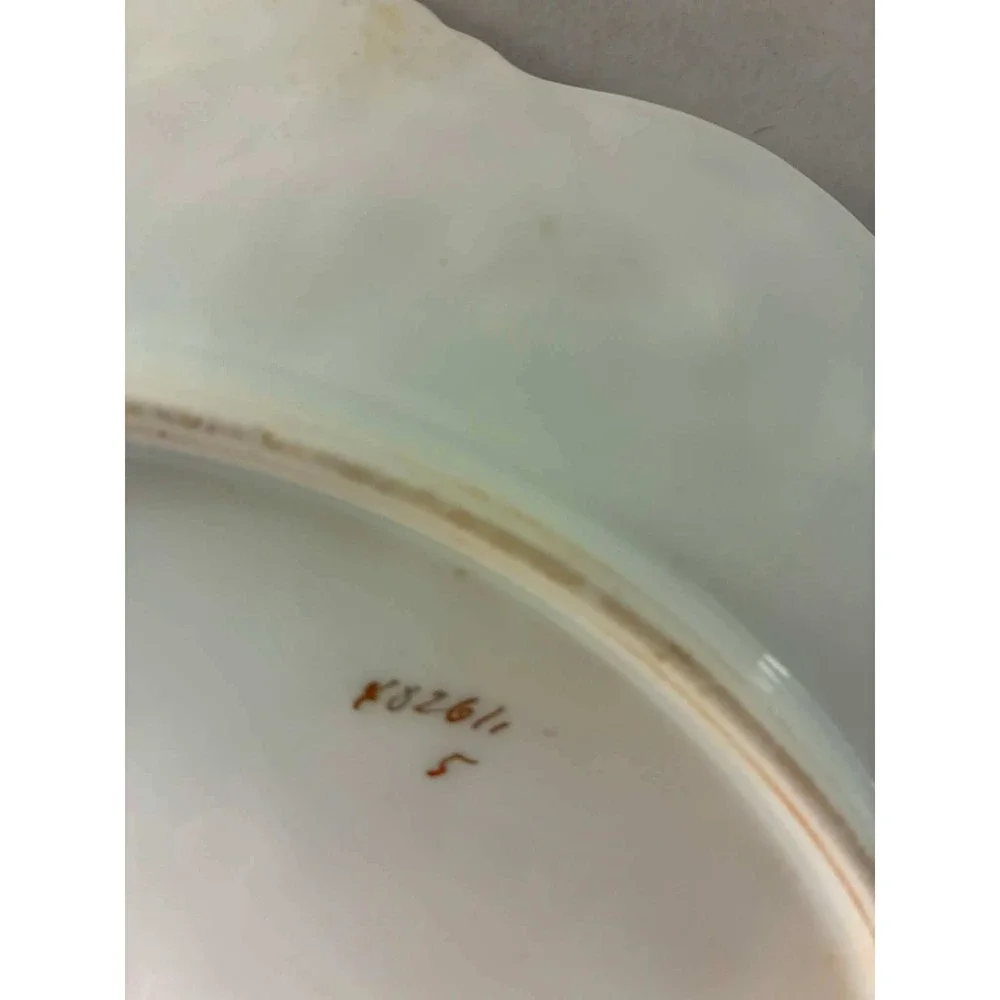 Vintage C.P.T. Germany Porcelain Cake Plate Handled Floral Pink Gold Gilt 10''